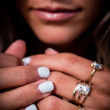 Kite 3 Soft Gray Salt and Pepper Diamond Ring - MTD