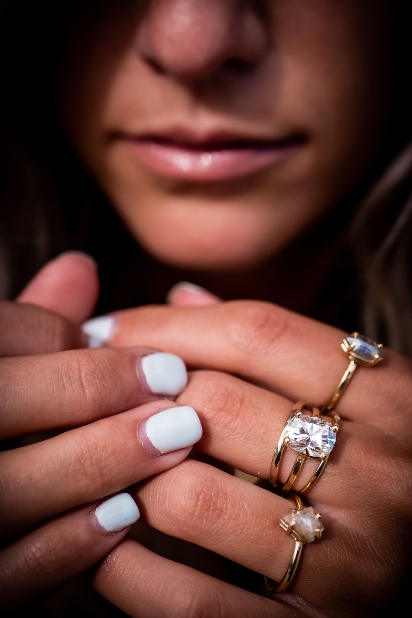 Kite 3 Soft Gray Salt and Pepper Diamond Ring - MTD