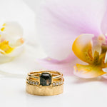 1.08ct Cushion Salt and Pepper Diamond Engagement Ring - MTD