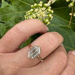 Ariel Elongated Hexagon Step Cut Bezel Set Engagement Ring - MTD