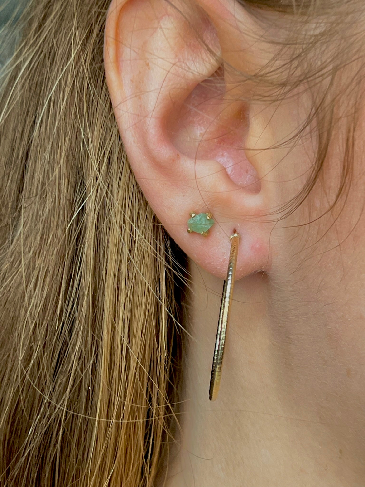 Harper Textured Round Gold Hoop Earrings - MTD