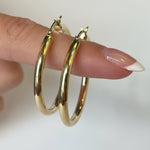 Maya Large Smooth Gold Hollow Hoop Earrings - MTD