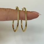 Penelope Gold Elongated Hoop Earrings - MTD