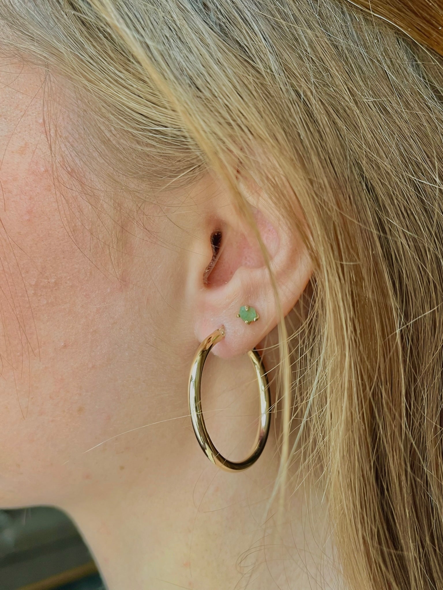 Maya Large Smooth Gold Hollow Hoop Earrings - MTD