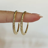 Shay Textured Hollow Gold Hoop Earrings - MTD
