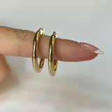Lucy Smooth Gold Hollow Hoop Earrings - MTD