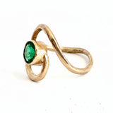 Evergreen Round Emerald Bezel Set Engagement Ring