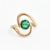 Evergreen Round Emerald Bezel Set Engagement Ring
