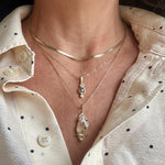 Diamond Pebbles Necklace | 14k Hammered Gold Diamond Necklace - MTD