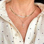 Golden Cross Hammered Gold Necklace - MTD