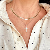 Golden Cross Hammered Gold Necklace - MTD