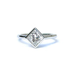 Luisa Bezel Set Princess Cut Lab Diamond Engagement Ring - MTD