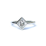 Luisa Bezel Set Princess Cut Lab Diamond Engagement Ring - MTD
