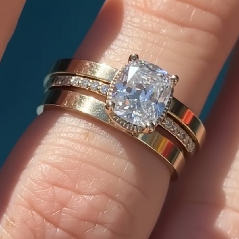 Christine Yellow Gold Flat Wedding Band - MTD
