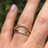Golden Oak Hammered Gold Women's Wedding Band - MTD