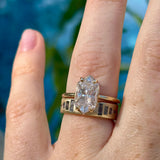 Cascade Salt and Pepper Diamond Brushed Gold Notch Wedding Band