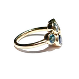 Sea Glass Bezel Set Gemstone Cluster Ring