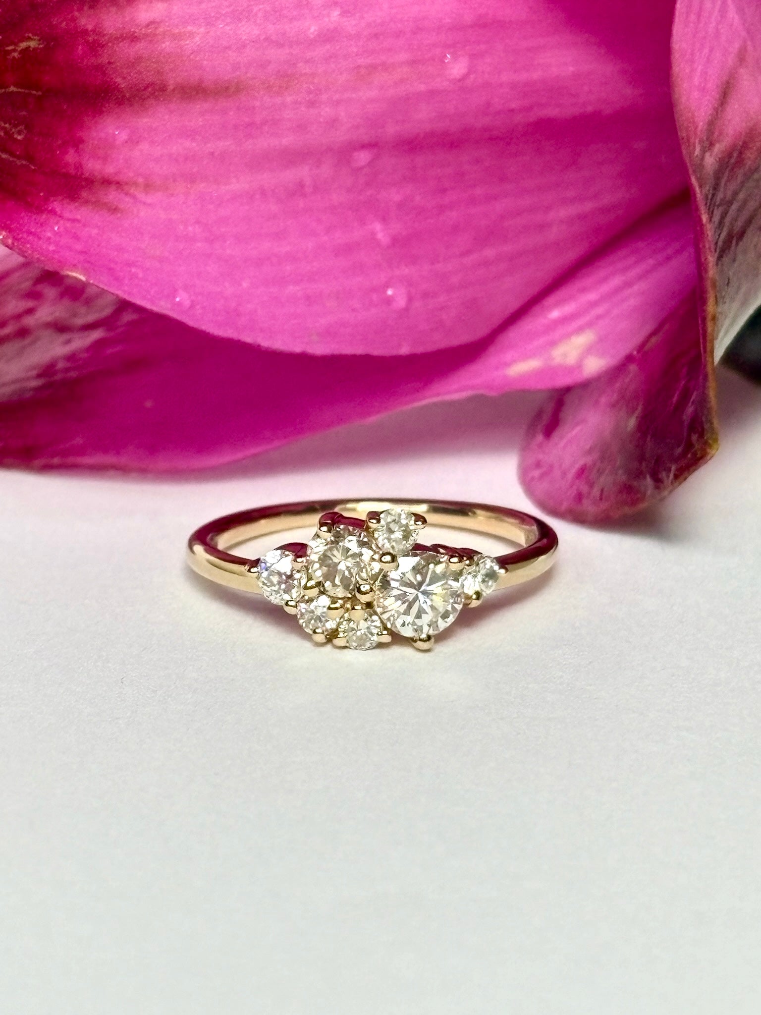 Snowscape Diamond Cluster Engagement Ring - MTD
