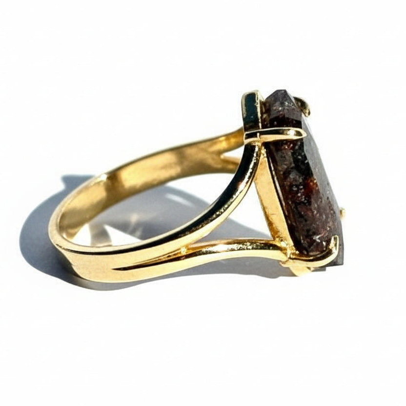 Juliet Elongated Hexagon Salt and Pepper Diamond Split Shank Engagement Ring - MTD