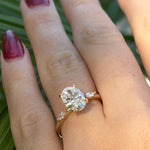 Annmarie Three Stone Oval and Marquise Diamond Engagement Ring - MTD