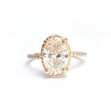 Layla Oval Moissanite Diamond Band Engagement Ring Ready to Ship - MTD