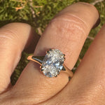 Sophia Oval Lab Diamond Double Claw Prong Diamond Engagement Ring - MTD