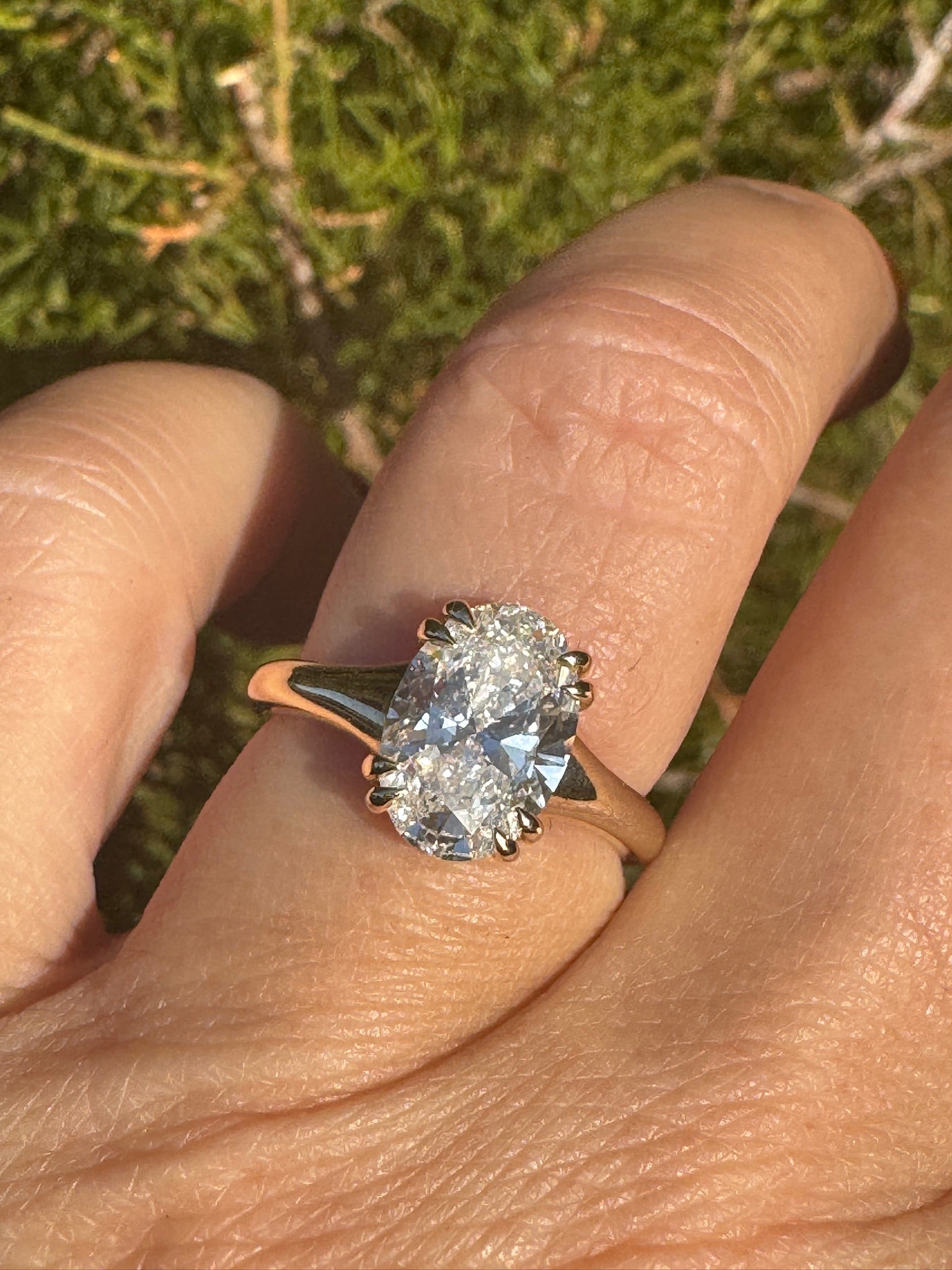 Sophia Oval Lab Diamond Double Claw Prong Diamond Engagement Ring - MTD