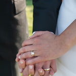 Golden Solstice Flush Set Hand Carved Diamond Wedding Band - MTD