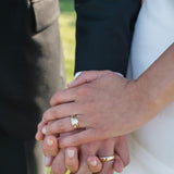 Golden Solstice Flush Set Hand Carved Diamond Wedding Band - MTD