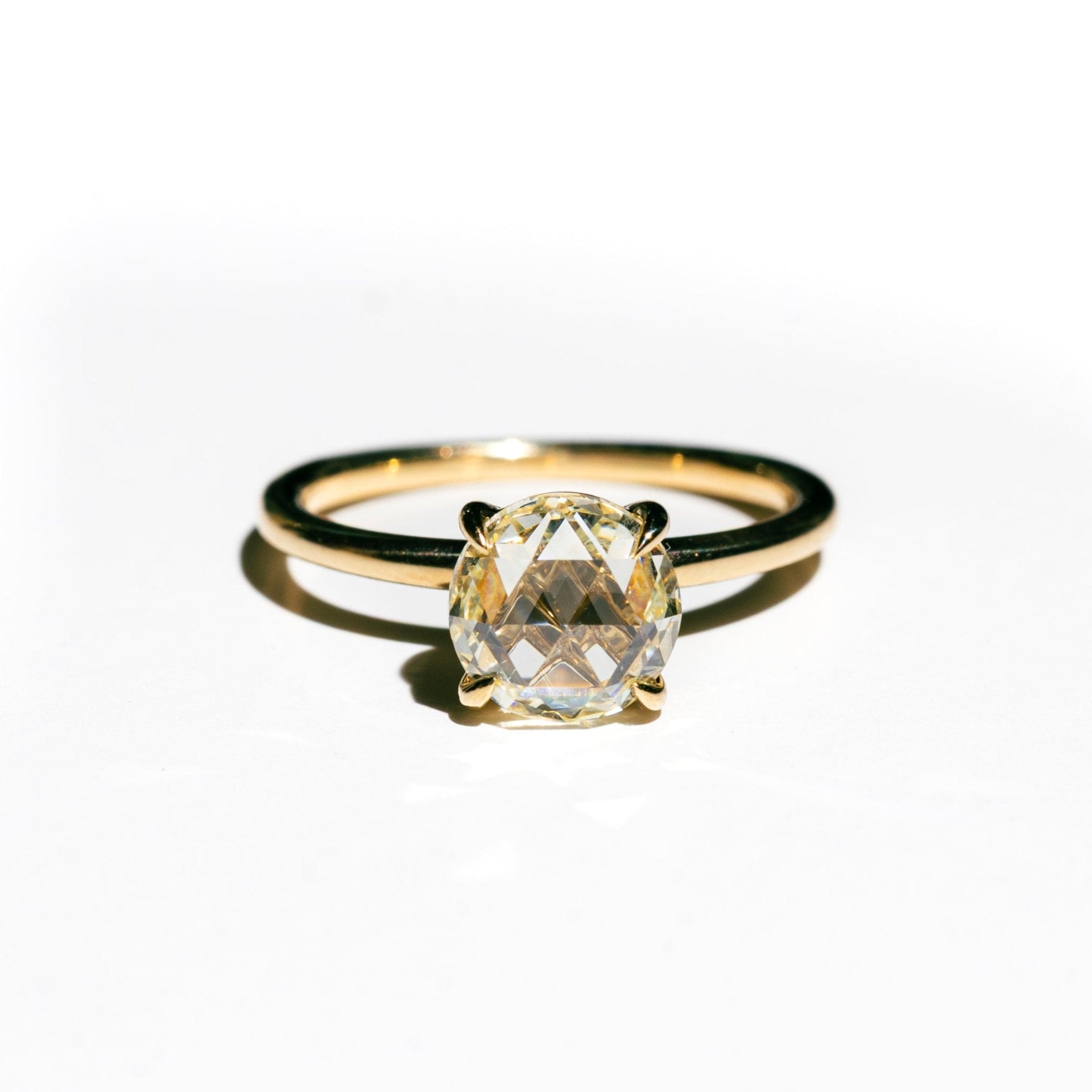 Elise Rosecut Round Diamond Claw Prong Engagement Ring - MTD