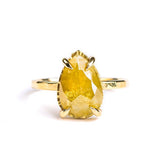 A Drop of Sunshine Yellow Pear Dimond Engagement Ring - MTD