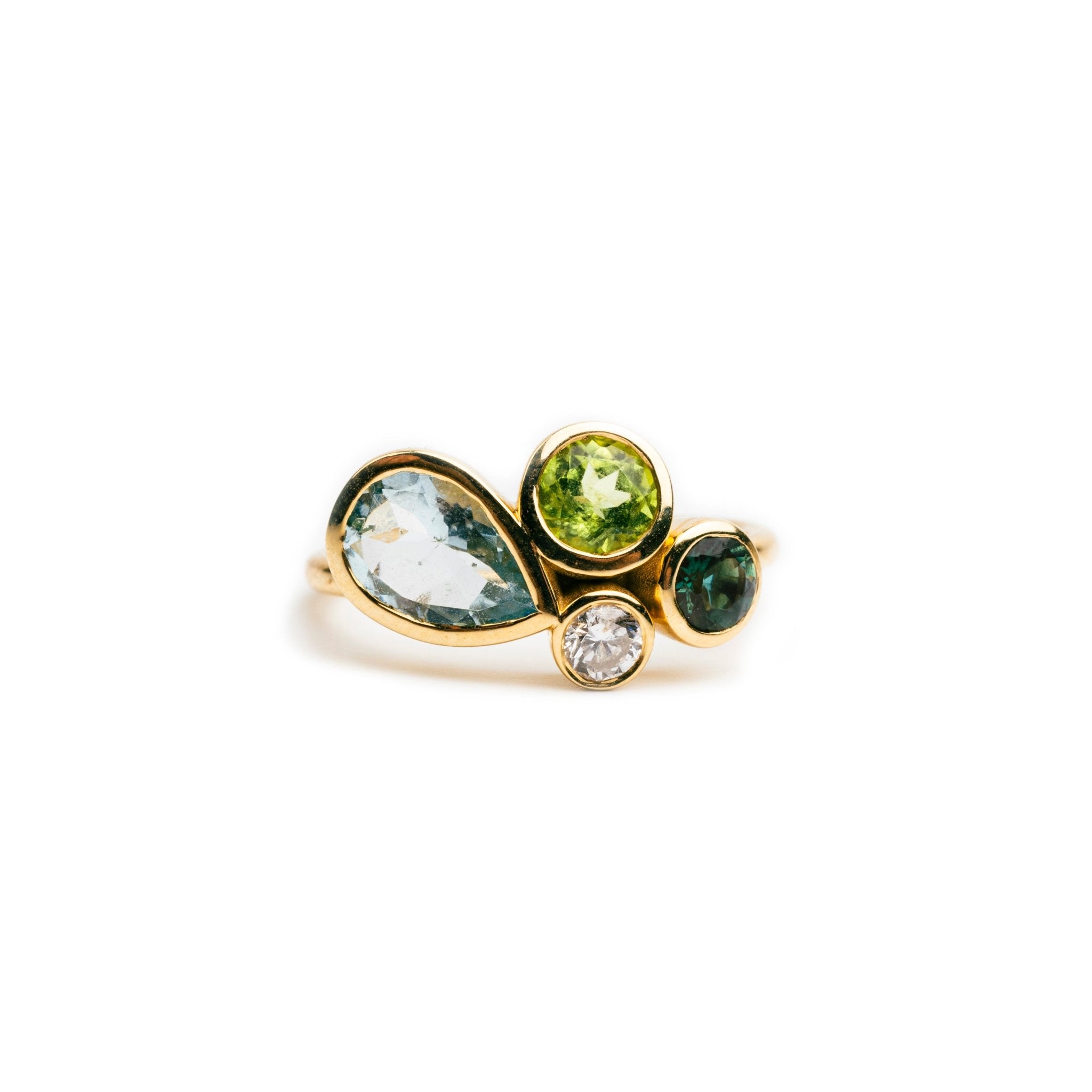 Riverbank Cluster Bezel Set Gemstone Ring - MTD