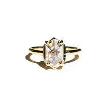 Anne Elongated Hexagon Rose Cut Diamond Engagement Ring - MTD