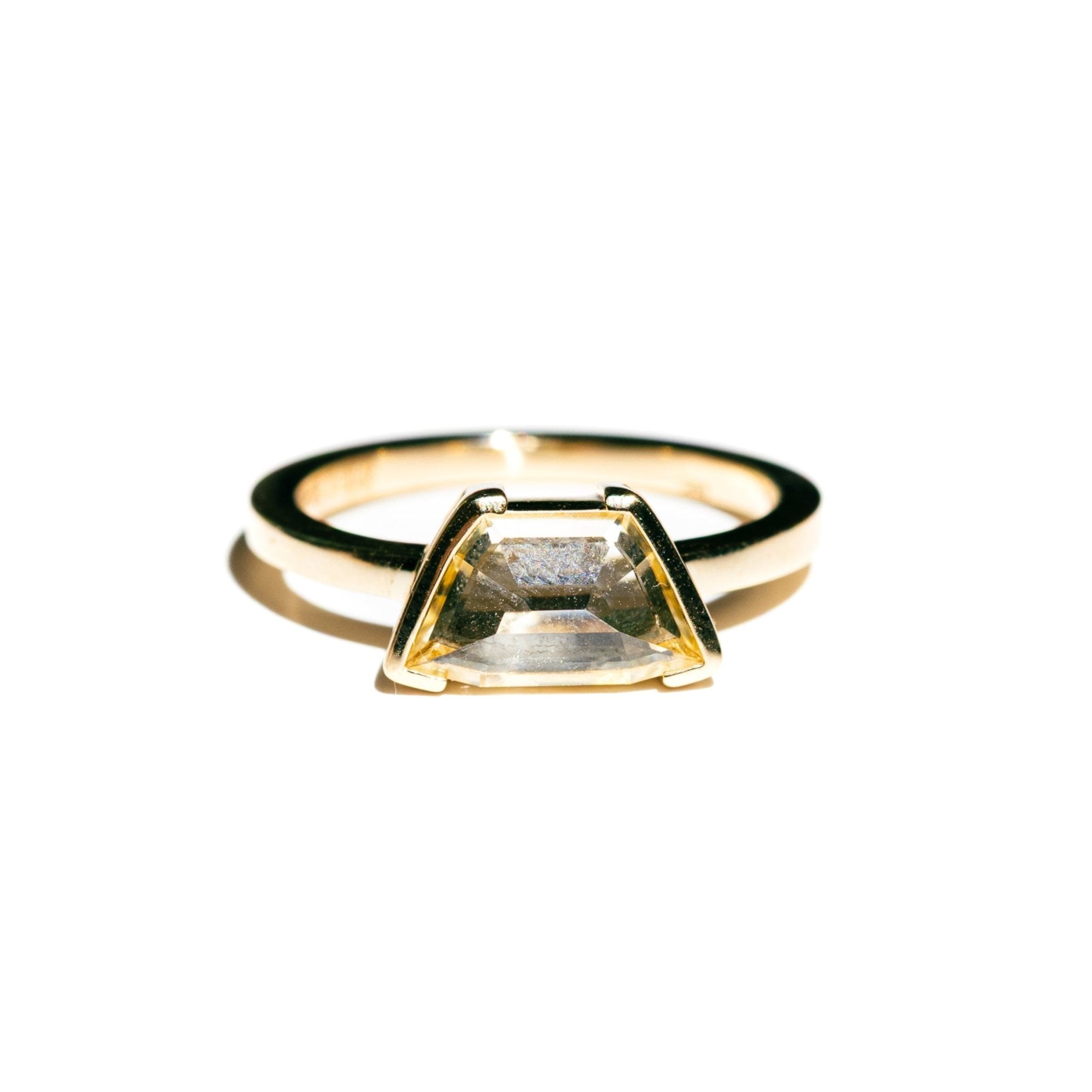 Buttercup East West Yellow Rosecut Sapphire Engagement Ring - MTD