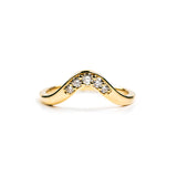 Diamond Wave Curved Stacking Wedding Ring