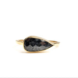 Ashlyn East West Black Pear Diamond Engagement Ring - MTD