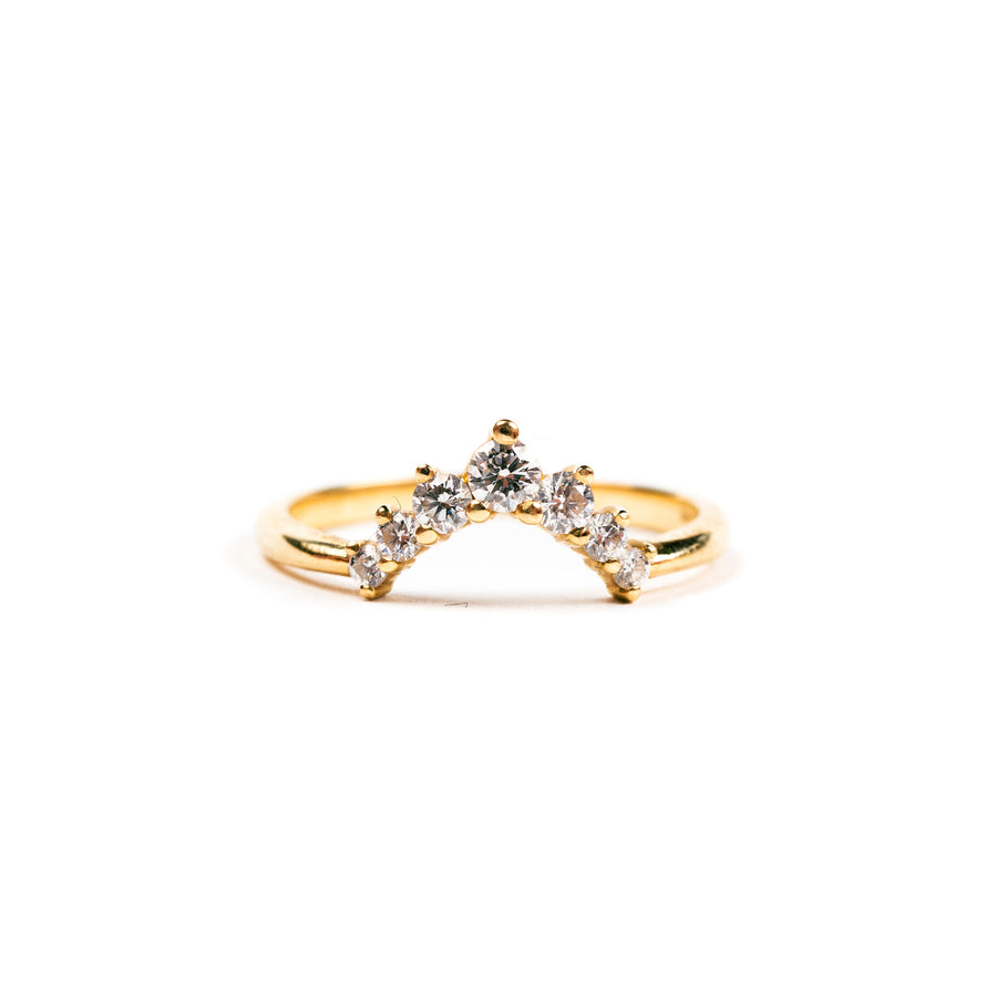Large Tiara Curved Stacking Wedding Ring