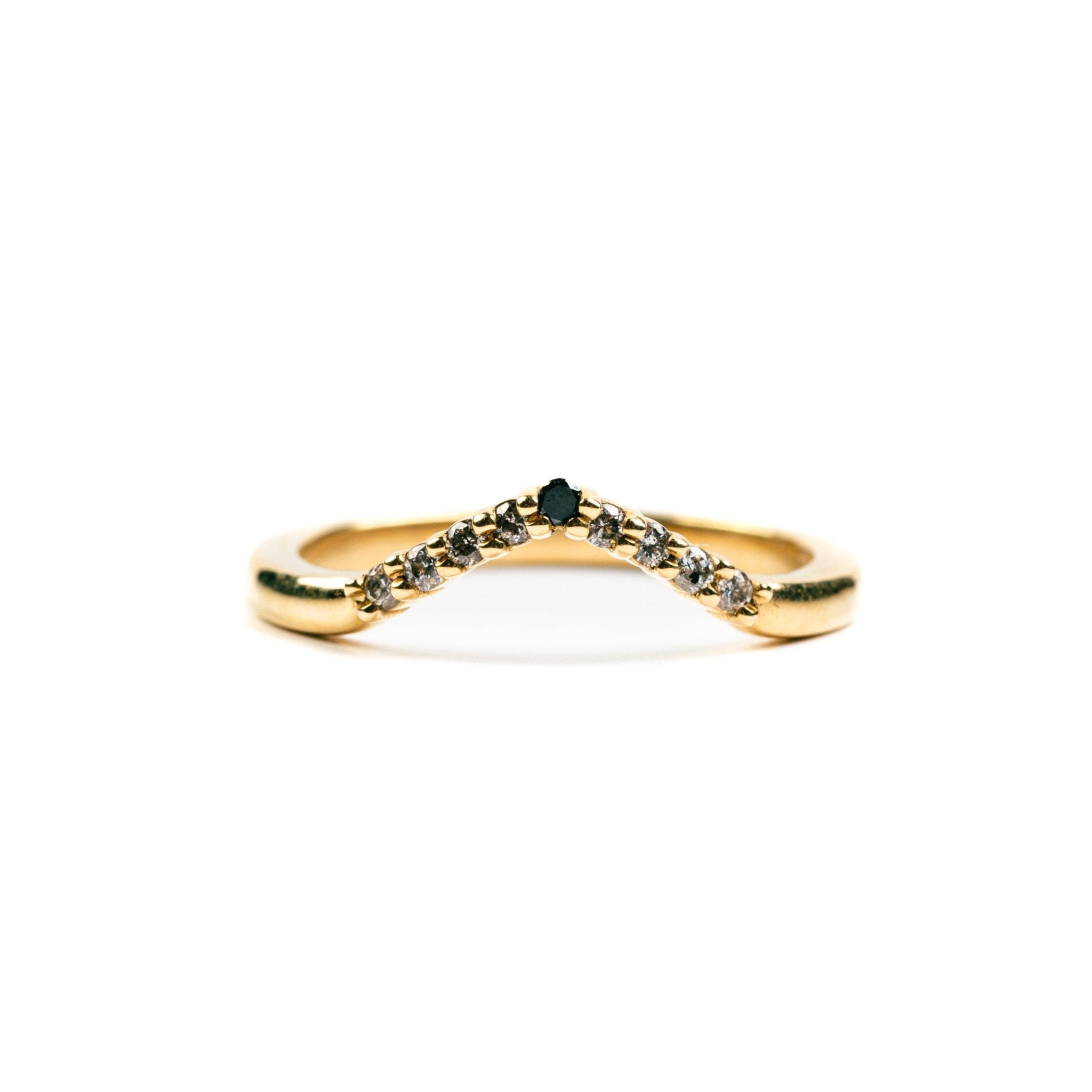 Salt and Pepper Hombre Diamond V - Stacking Band - MTD
