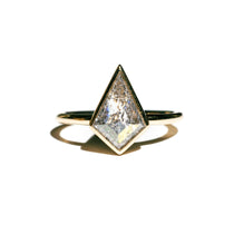 Mountain Crest Bezel Set Salt and Pepper Kite Diamond Engagement Ring - MTD