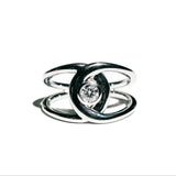 Stonebrook Infinity Style Bezel Set White Gold Round Diamond Engagement Ring - MTD