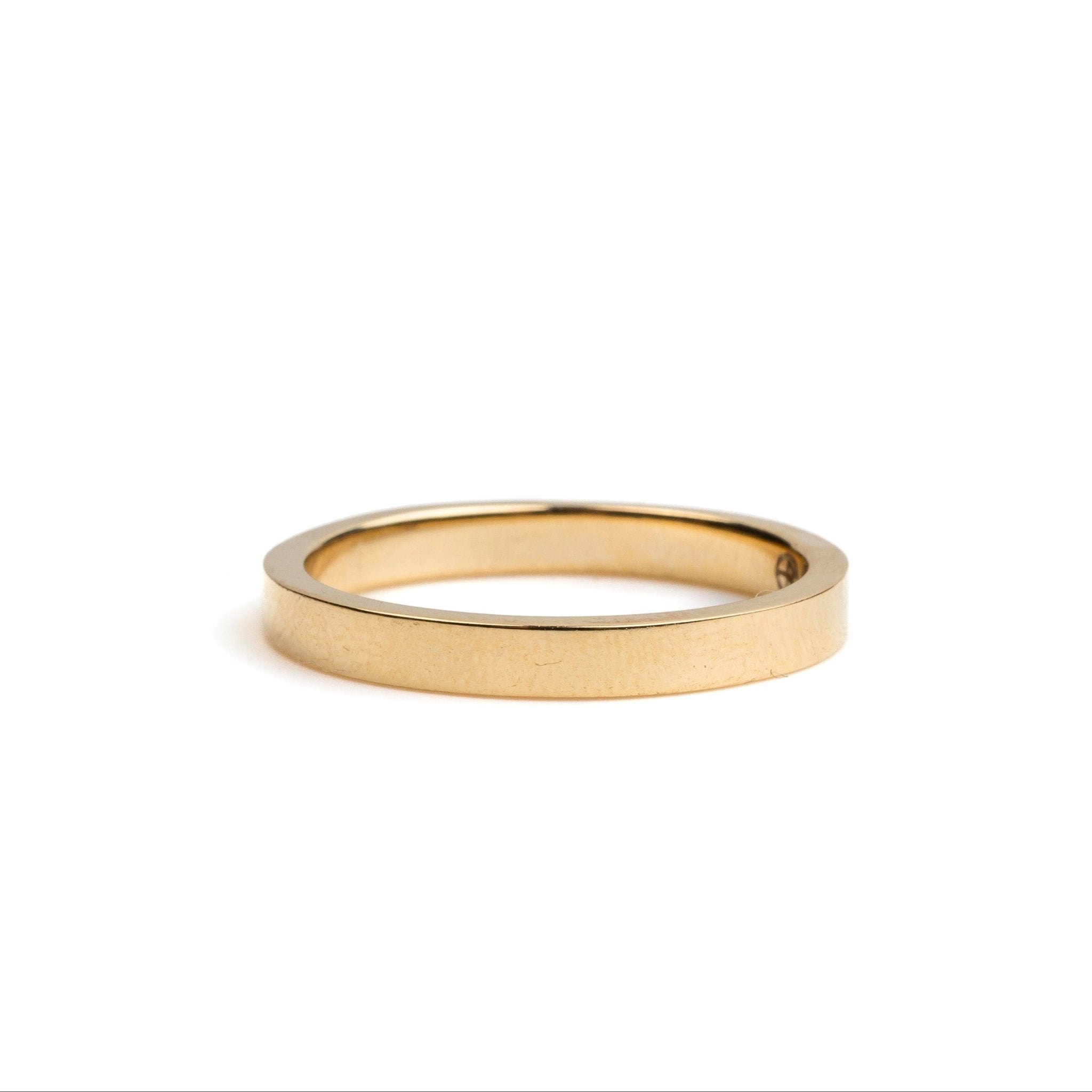 Christine Yellow Gold Flat Wedding Band - MTD