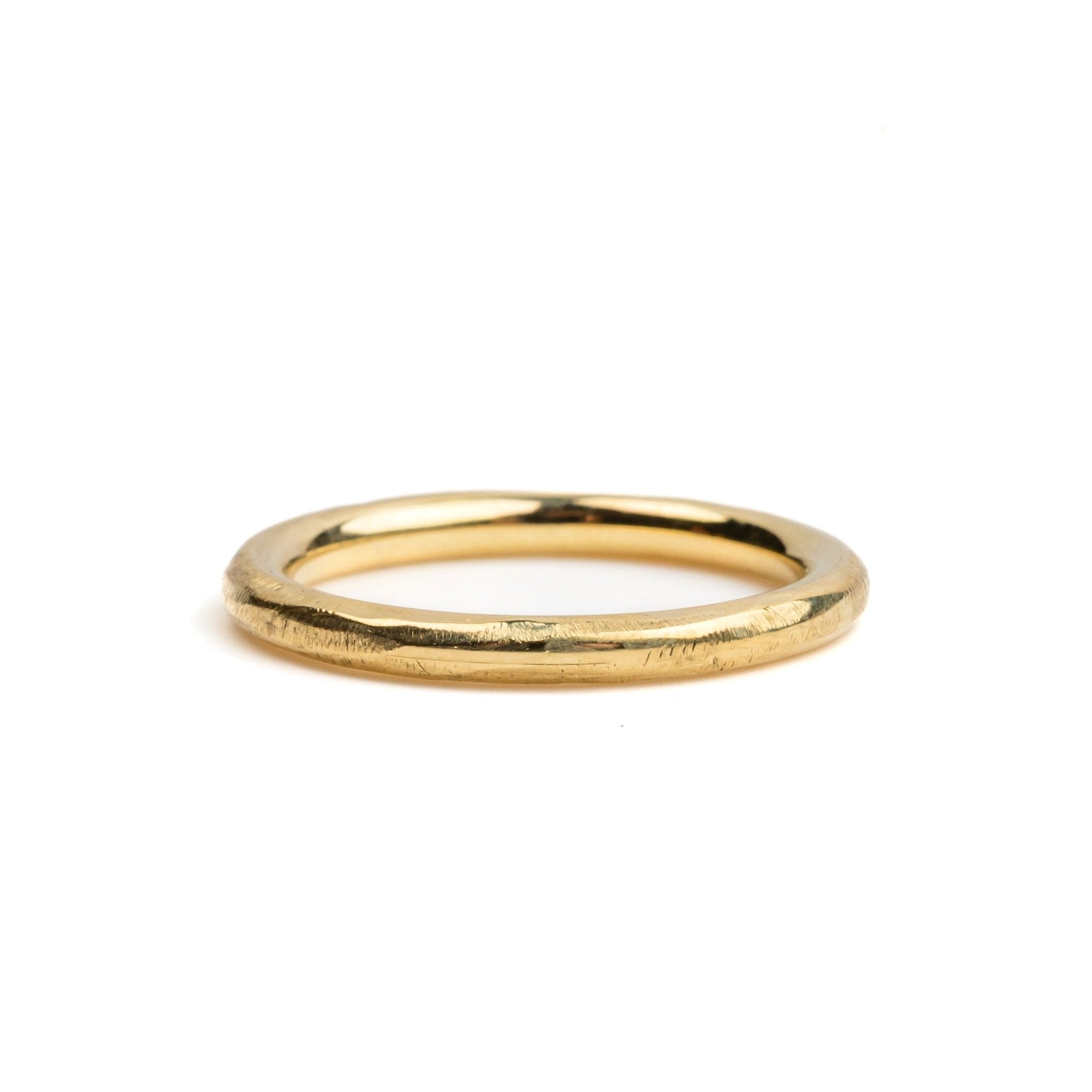 Cleo Hand Carved Yellow Gold Wedding Band - MTD