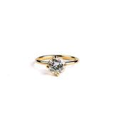 The Delicate Crown Solitaire Round Diamond Engagement Ring