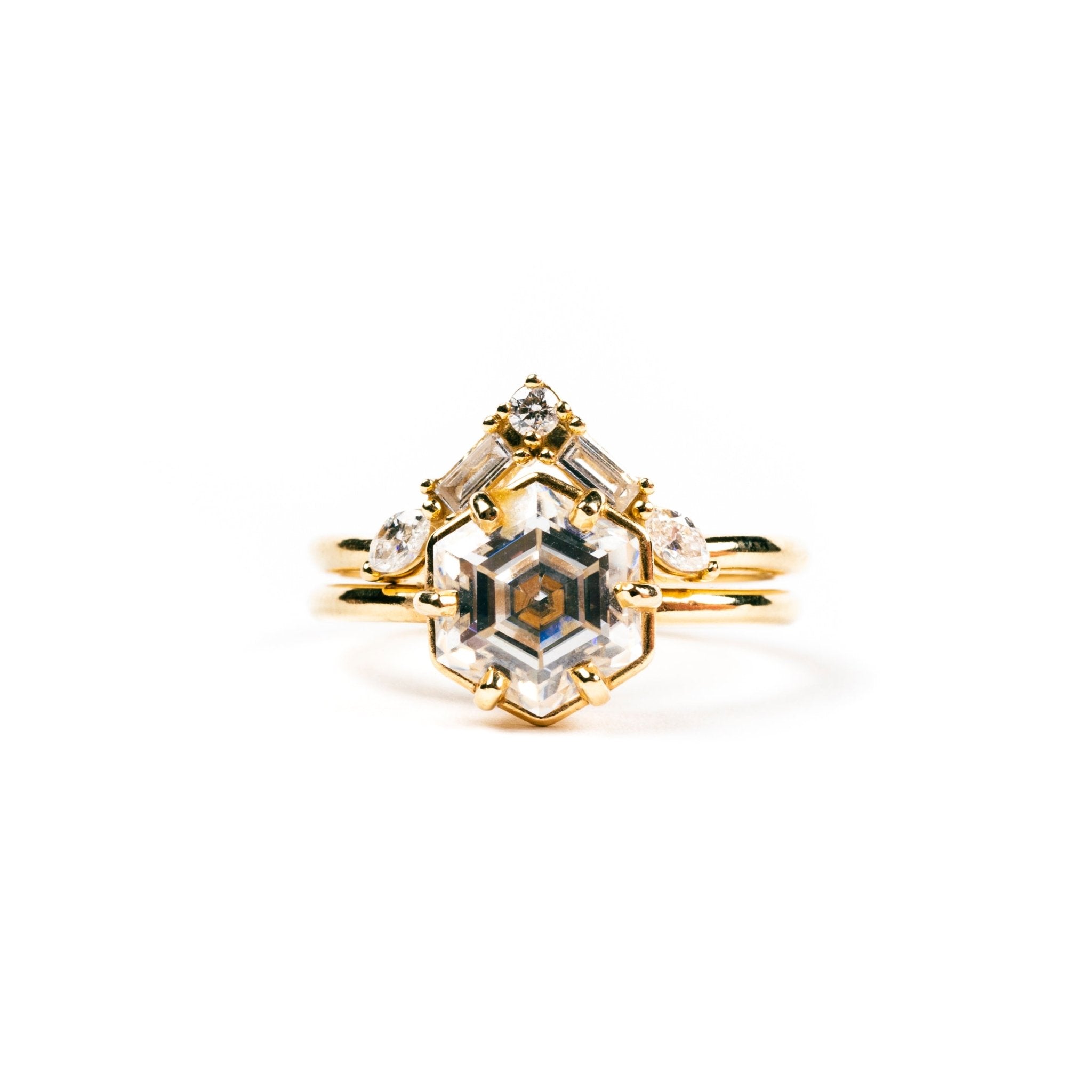 Francoise Hexagon and Geo Engagement Ring Set - MTD