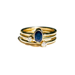 Serena Oval Sapphire and Round Diamond Stacking Ring Set - MTD