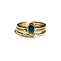 Serena Oval Sapphire and Round Diamond Stacking Ring Set - MTD