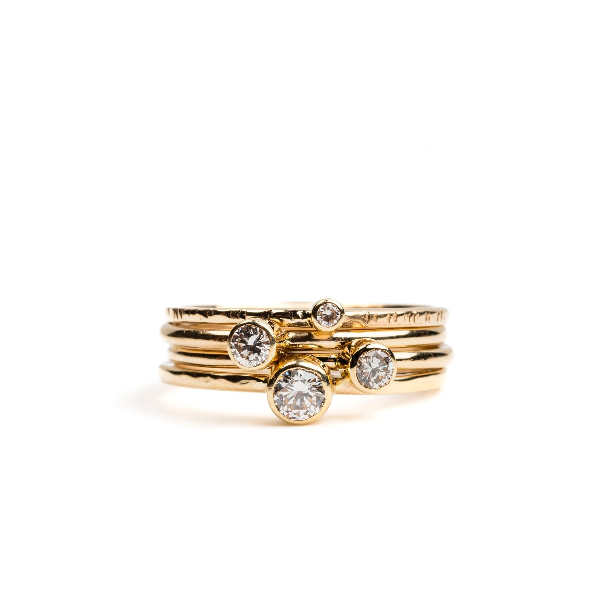 Etta Round Diamond Engagement Stacking Ring Set - MTD