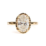Faye Oval Diamond Hammered Halo Engagement Ring - MTD