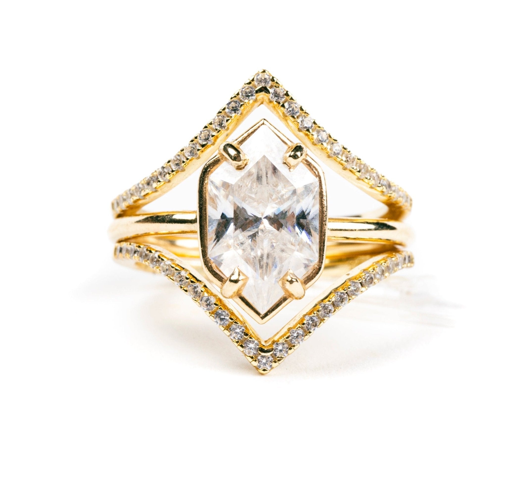 Stacking Petite V Set with Josephine Ring - MTD