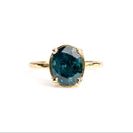 blue stone oval ring
